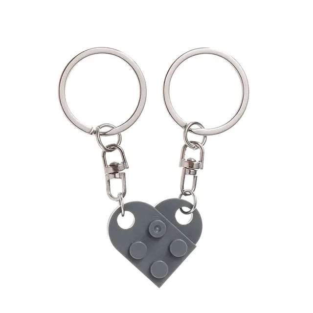 Heart Brick Keychain Set