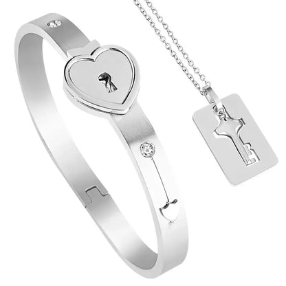 Love Locked Couples Bracelet & Ket