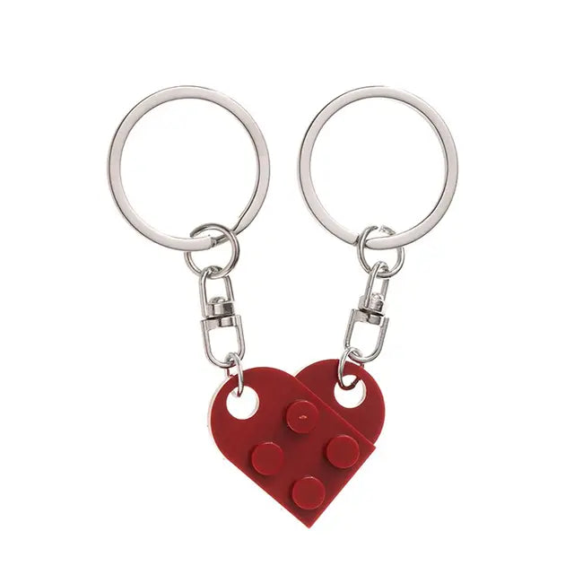 Heart Brick Keychain Set