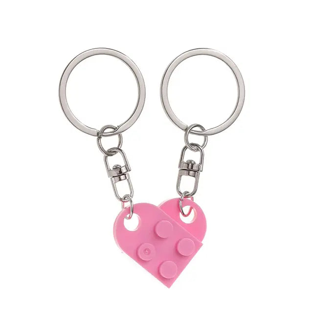 Heart Brick Keychain Set
