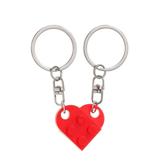 Heart Brick Keychain Set